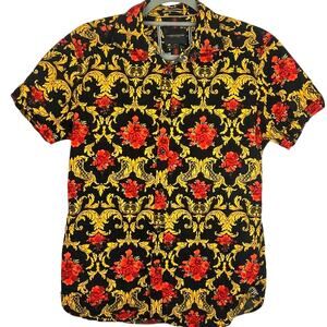 Denim and Flower Ricky Singh Mens Shirt Floral Short Sleeve Button Up